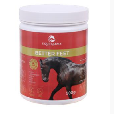 Frasco de suplemento BETTER FEET para cavalos da Equi Karma