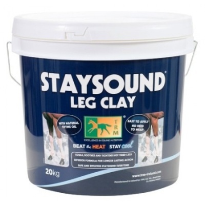 Balde azul e branco de argila para pernas de cavalos STAYSOUND LEG CLAY 20 kg