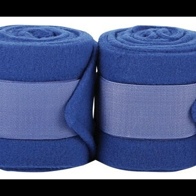 Quatro faixas elásticas azuis enroladas em dois tons