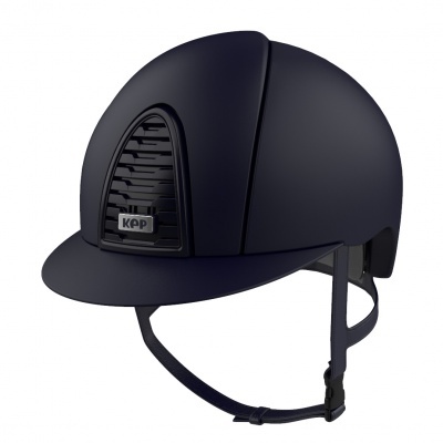 Capacete de equitação preto com ventilação e alça ajustável