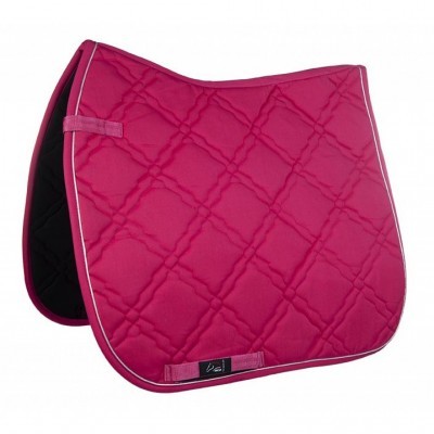 Téxtil para sela rosa com quilting em losangos e borda branca