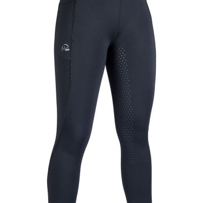 Leggings pretas com bolso lateral e logo branco