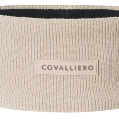 Bandana de malha bege com etiqueta COVALLIERO
