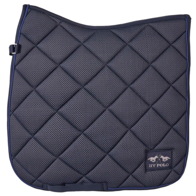 Manta para cavalo azul escuro com padrão de pontos brancos e etiqueta HV POLO