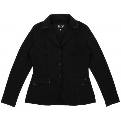 Blazer preto de mulher com botões e bolsos
