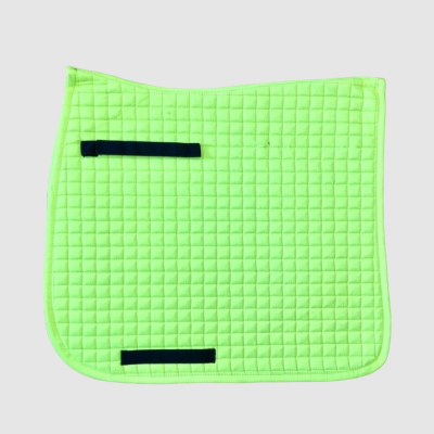 Tapete para sela de cavalo verde fluorescente matelassado com tiras pretas