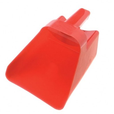 Pá de plástico vermelha com cabo curto