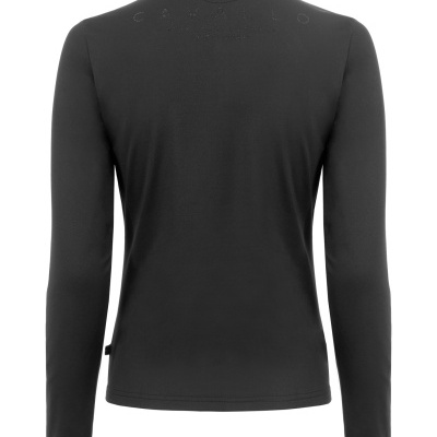 Camisa preta de mangas compridas com logo CAVALLO nas costas