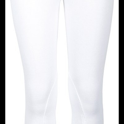 Calças justas brancas com bolso e fecho