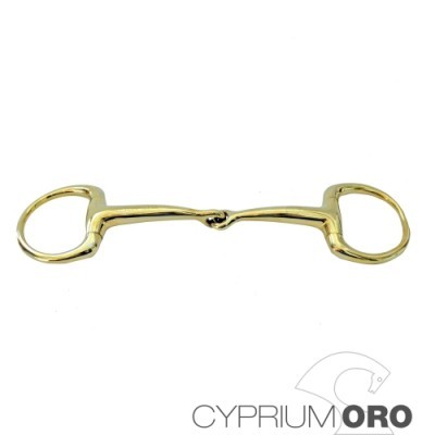 Freio para cavalo em metal dourado com design articulado