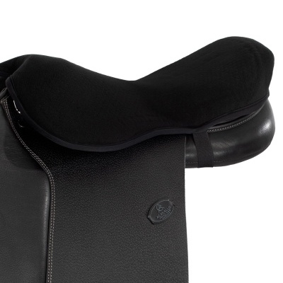 Sela de equitação preta com almofada preta