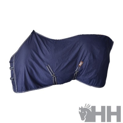 Cobertor para cavalo azul escuro com fivelas e etiqueta HH