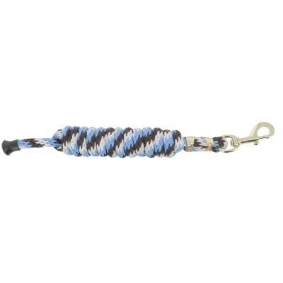 Cabresto trançado para animais com corda de nylon em azul, castanho e branco