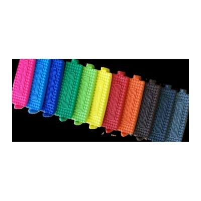 Empunhaduras coloridas para bicicleta em silicone, antiderrapantes, várias cores