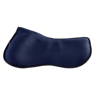 Almofada azul escura com bordas pretas, formato anatómico