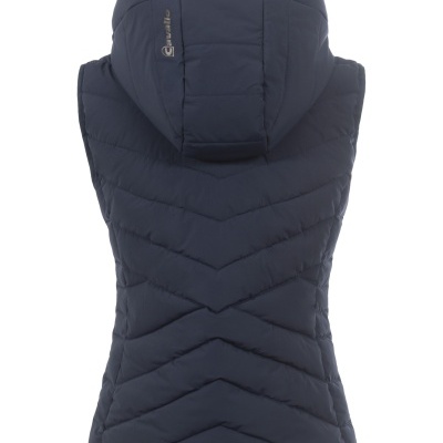 Colete acolchoado azul escuro com capuz e logotipo Cavallo