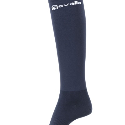 Meia desportiva azul escura com logo avallo branco