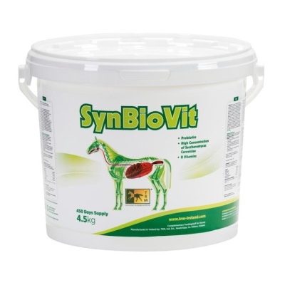 Recipiente branco de suplemento para cavalos SynBioVit 4,5 kg