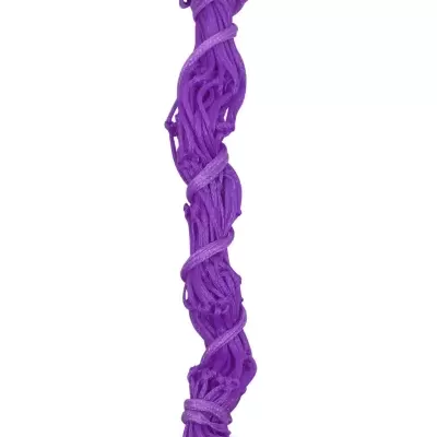 Cordão roxo trançado com anilhas metálicas