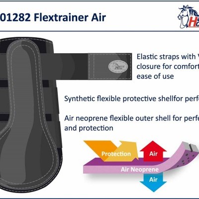 Protetor equestre Flextrainer Air com fechos em velcro e camadas de neopreno e proteção sintética