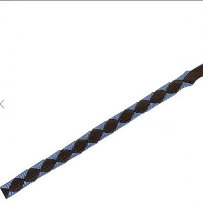 Coleira para cão azul e preto com argola dourada