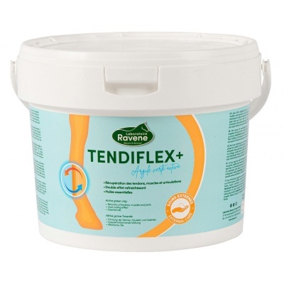 Frasco branco de creme Tendiflex+ com rótulo azul e texto verde e laranja