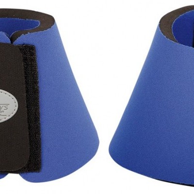 Par de protetores de casco para cavalo azuis com velcro preto