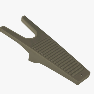 Pedal para bicicleta cinza oliva com superfície texturizada e ranhuras