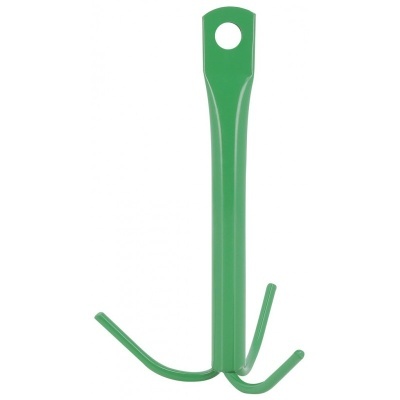 Ferramenta de jardim manual verde com três ganchos para revolver a terra