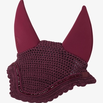 Touca para cavalo borgonha com tecido de malha e orelhas lisas