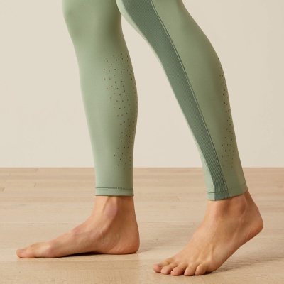 Leggings desportivas verdes com padrão de pontos perfurados