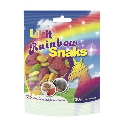 Pacote colorido de snacks Likit Rainbow Snaks com arco-íris e unicórnio
