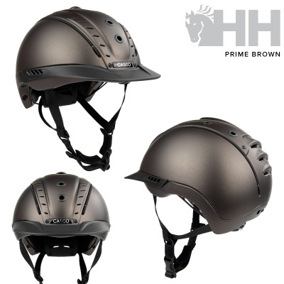 Capacete de equitação castanho metálico CASCO com tiras ajustáveis