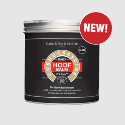 Pote de bálsamo para cascos preto com tampa prateada e selo NEW!