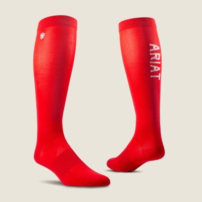 Meias compridas vermelhas com logotipo ARIAT
