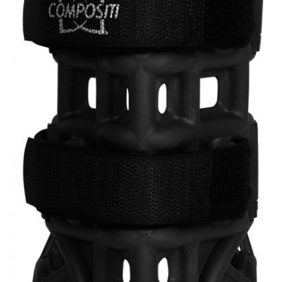 Proteção para o pulso preta rígida com tiras de velcro pretas