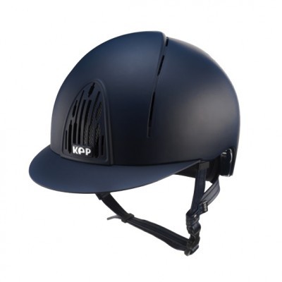 Capacete de equitação KEP azul escuro com viseira e ventilação frontal