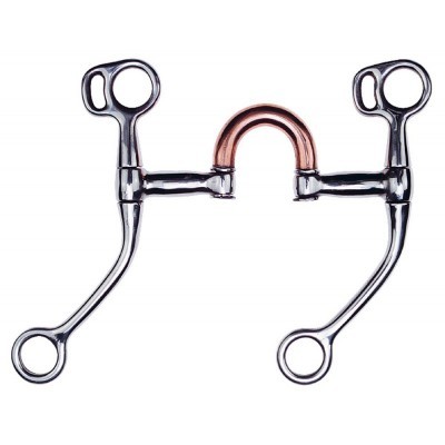 Freio clássico metálico para cavalo com detalhe em cobre