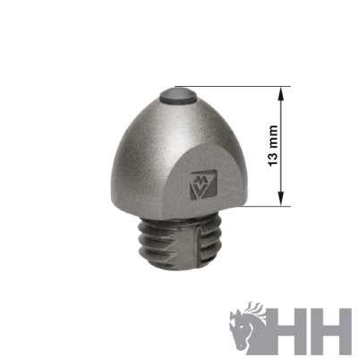 Parafuso metálico cinzento com logo e 13 mm de altura