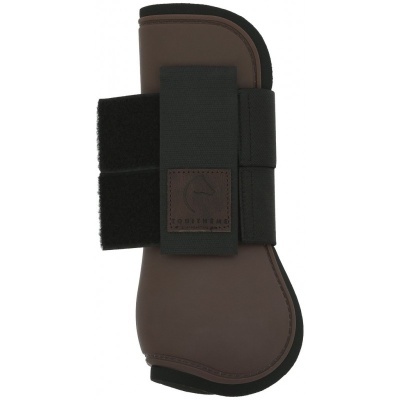 Protector para perna de cavalo castanho com fecho de velcro preto