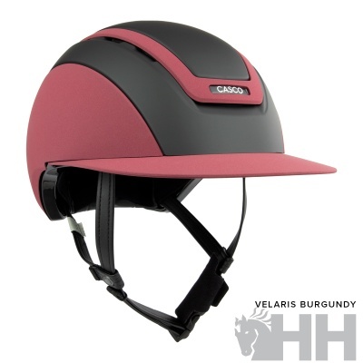 Capacete de equitação CASCO Velaris Burgundy em vermelho e preto