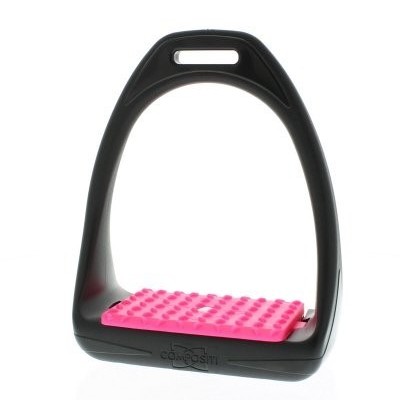 Estribo de equitação preto com base rosa antiderrapante