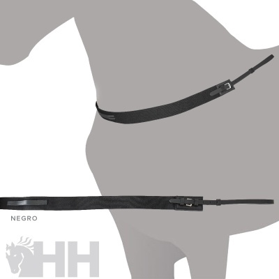 Cinta preta para cavalo com fivela ajustável e logotipo HH