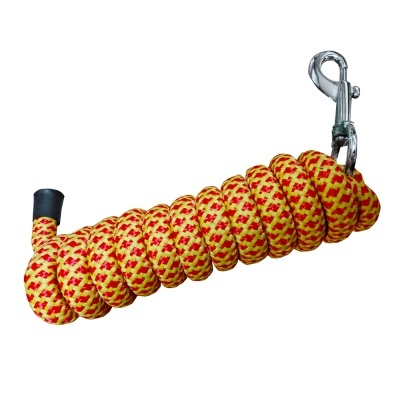 corda grossa vermelha e amarela com mosquetão prateado