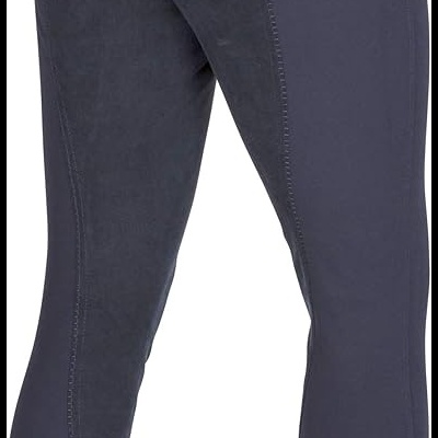 Calças justas azuis escuras com bolsos traseiros e detalhe de costura