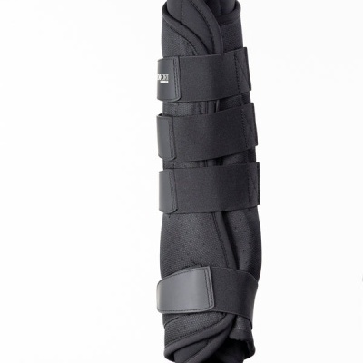 Protetor para perna de cavalo preto com tiras em velcro