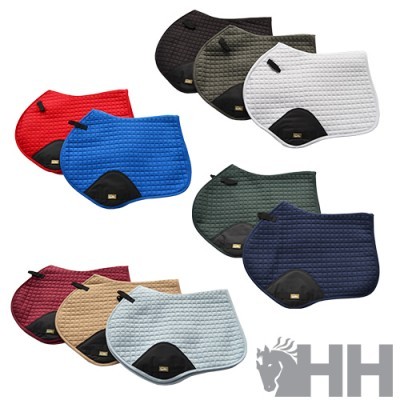 Mantas para sela variadas com reforço preto e etiqueta dourada