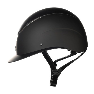 Capacete de segurança preto fosco com viseira e cinta ajustável