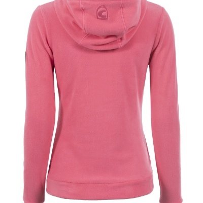 Sweatshirt rosa com capuz vista pelas costas