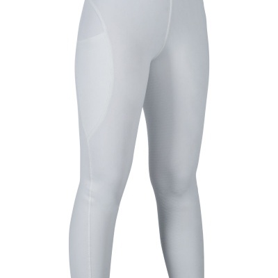 Calças desportivas femininas brancas com bolso lateral